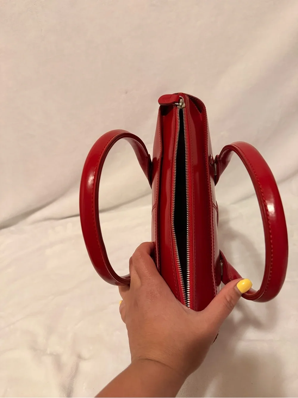 Tod's Red Patent Leather Medium D-Bag Tote
